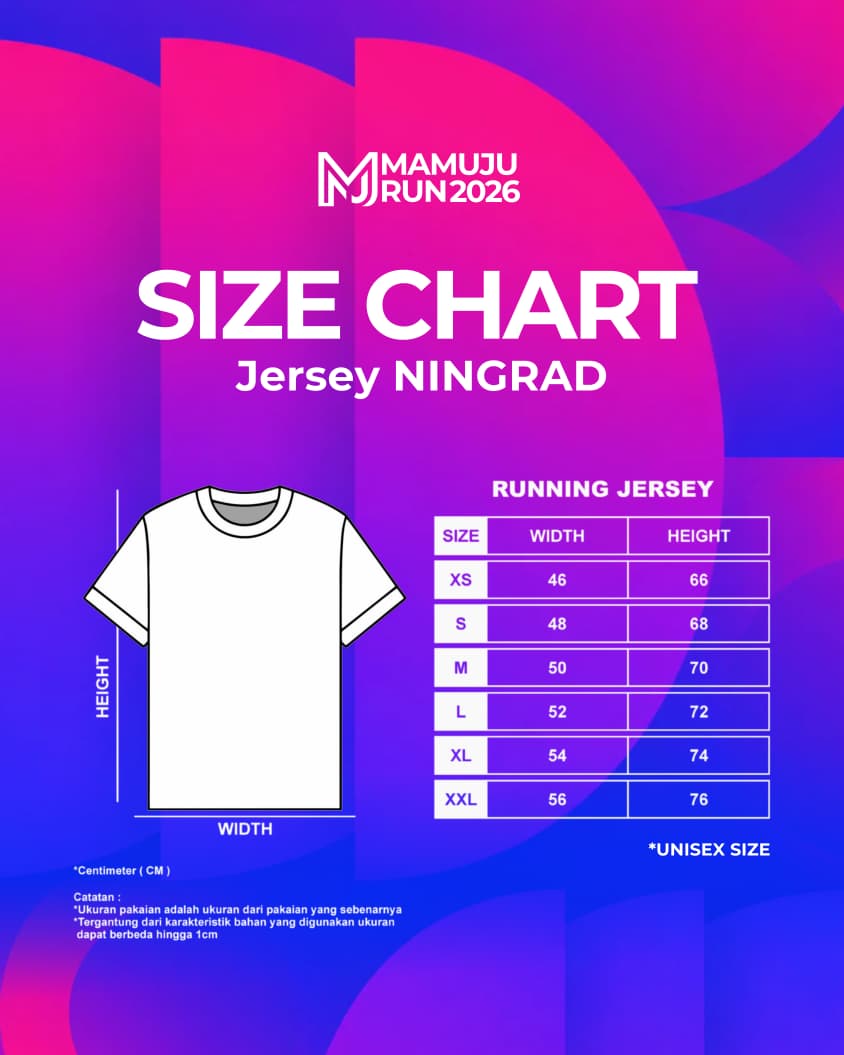 Panduan ukuran jersey Mamujurun